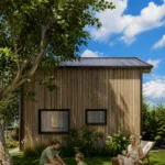 Nowoczesny dom bliźniak 35 m² – projekt domu bez pozwolenia