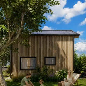 Nowoczesny dom bliźniak 35 m² – projekt domu bez pozwolenia