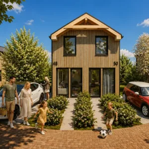 Projekt bliźniaka 35 m² – nowoczesny dom dla dwóch rodzin lub inwestycji