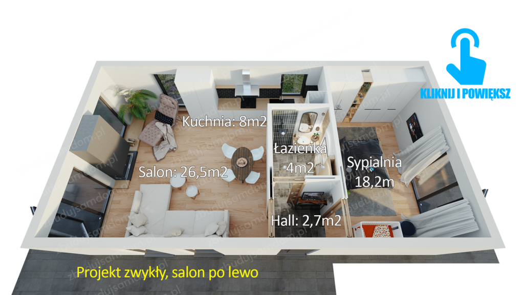 Projekty domów parterowych do 70m2