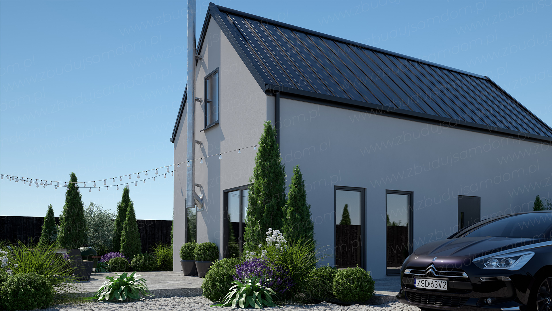 Dom 70 m² z poddaszem użytkowym – projekty 2026: schody, doświetlenie, strefy i koszty