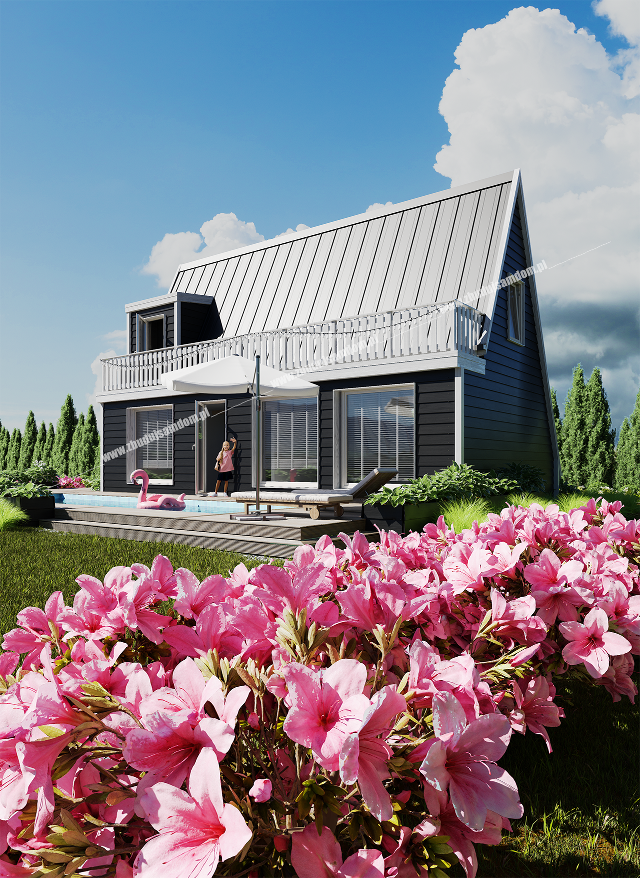 Projekty domów 70 m² z wiatą/gankiem – ochrona wejścia i tarasu (2026)