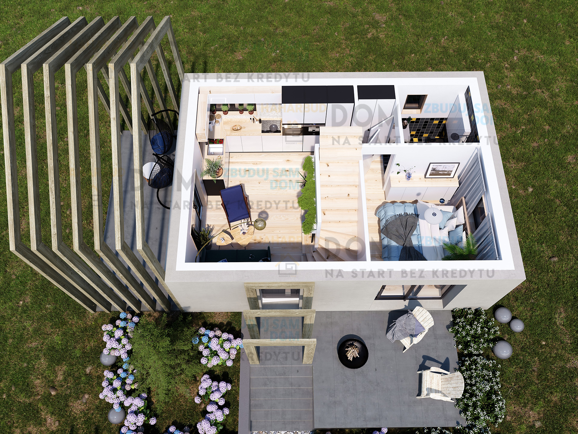 Projekty domów z patio wewnętrznym na wąską działkę (2026) – światło, prywatność, cisza