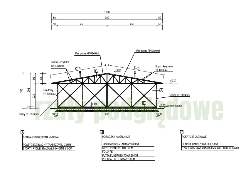 rzut garaż bez pozwolenia na zgłoszenie