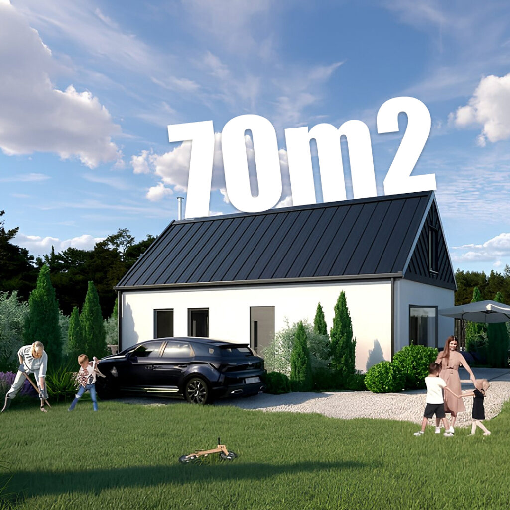 projekty domów 70m2