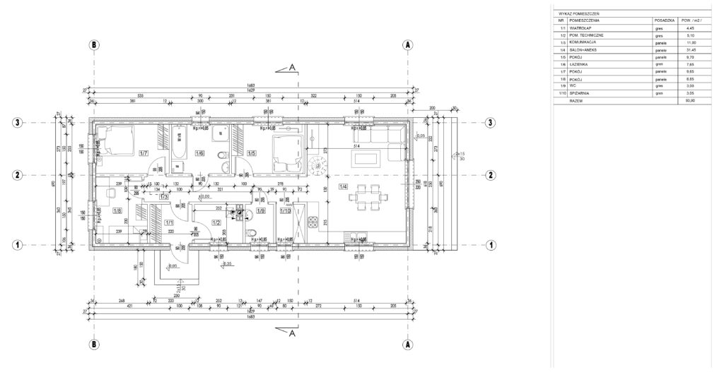 rzut parteru nowoczesna stodoła