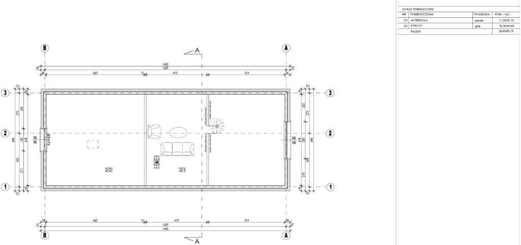 rzut parteru nowoczesna stodoła
