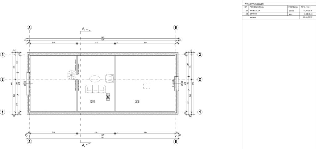 rzut parteru nowoczesna stodoła