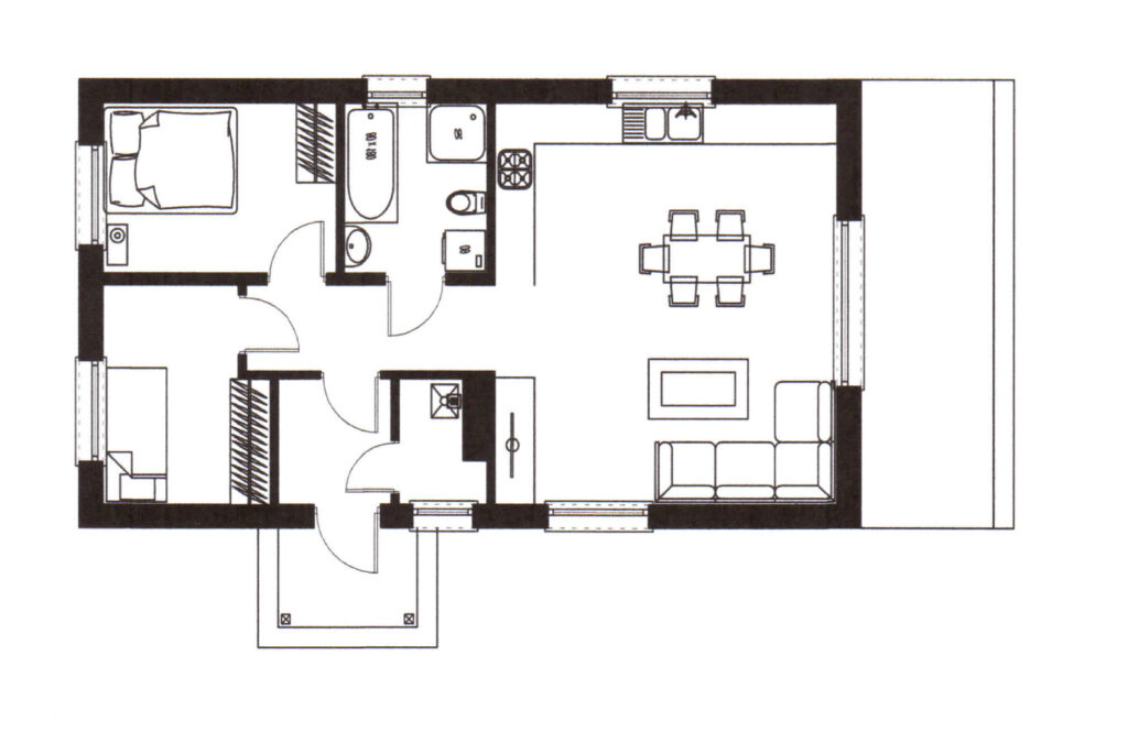 projekt szkieletowy do 70m2