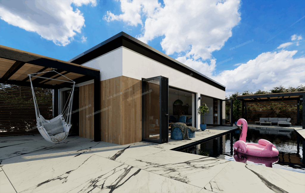 projekt Nowy Ład 70 m2 system gospodarczy