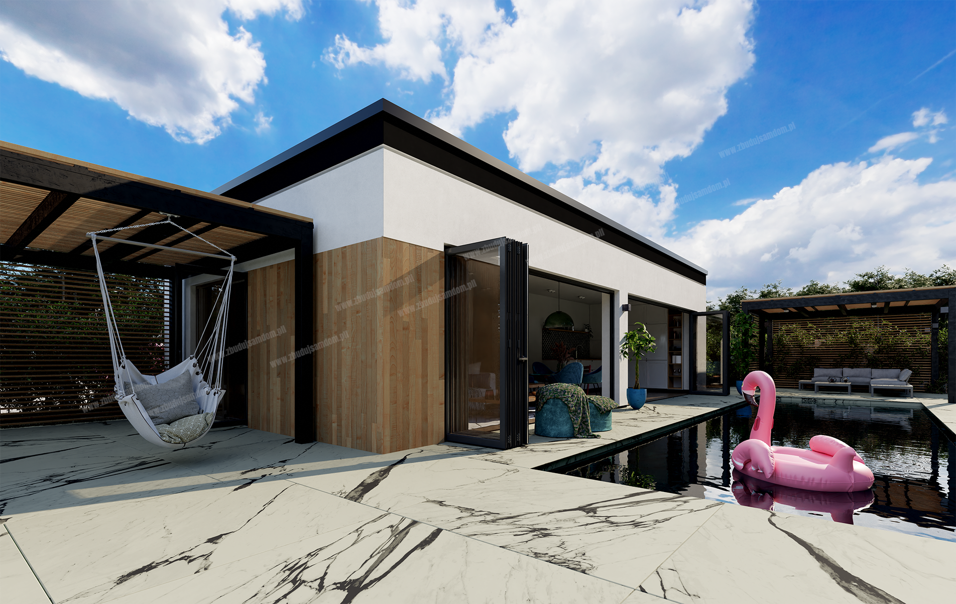 projekt Nowy Ład 70 m2 system gospodarczy