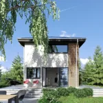 Nowoczesny domek rekreacyjny 35 m² z dachem kopertowym