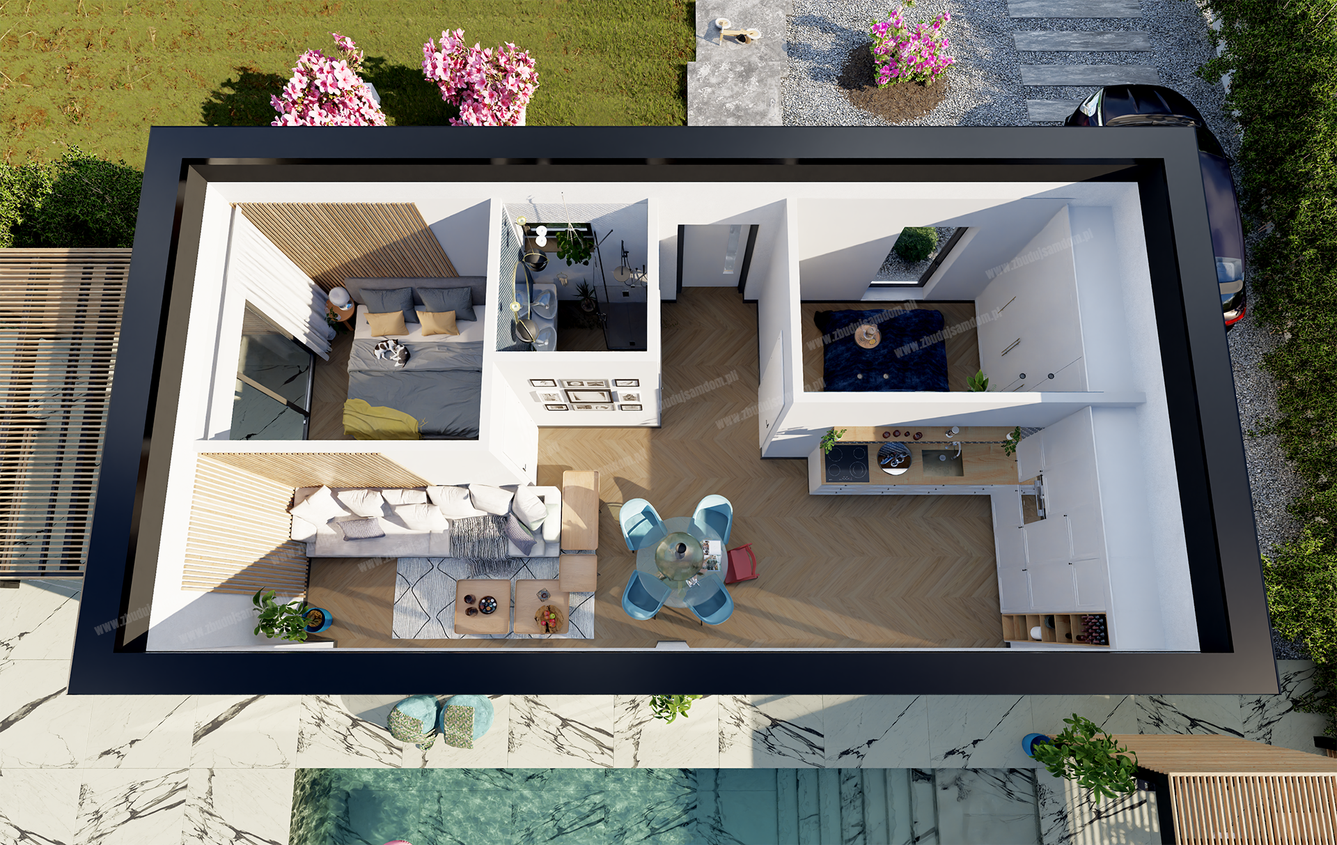 Czy projekt Nowy Ład 70 m² nadaje się na wąską działkę? Sprawdź przed zakupem