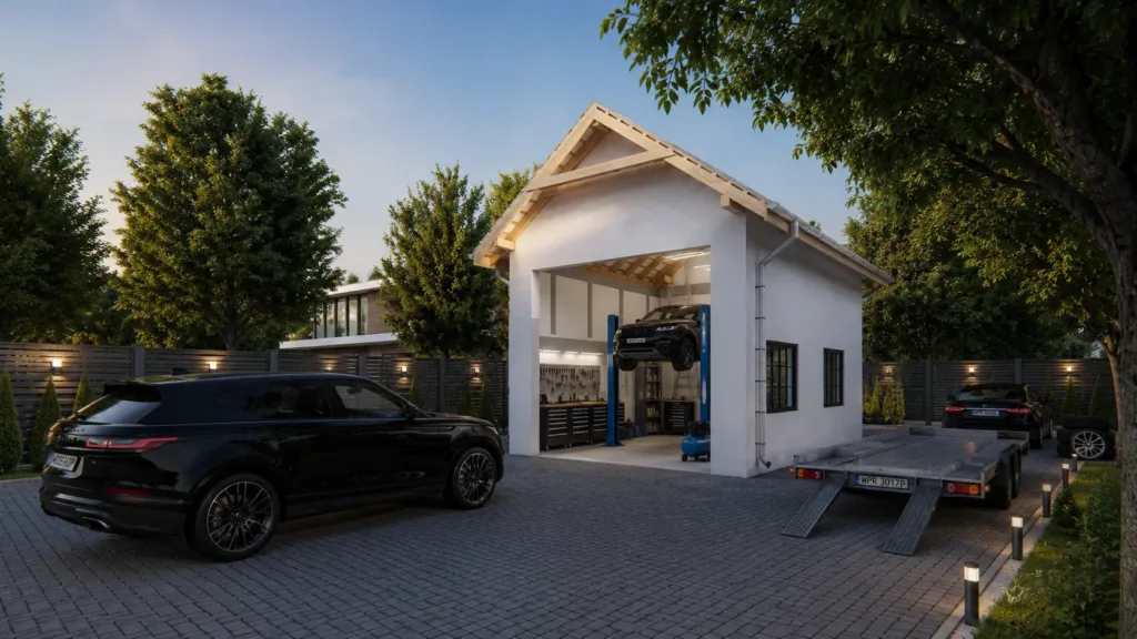 Garaż 35 m² na zgłoszenie z antresolą i łazienką