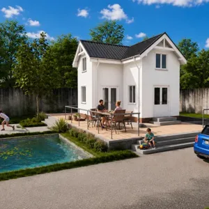 Projekt domu skandynawskiego 35 m² o nowoczesnej bryle