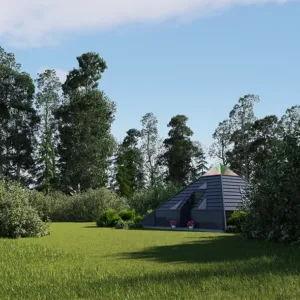 Domek rekreacyjny 35 m² – projekt niewielkiego domku na działkę