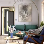 Salon w domku rekreacyjnym 35 m² – przykładowa aranżacja wnętrza