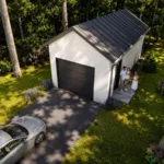 Projekt garażu drewnianego 35 m² w konstrukcji szkieletowej