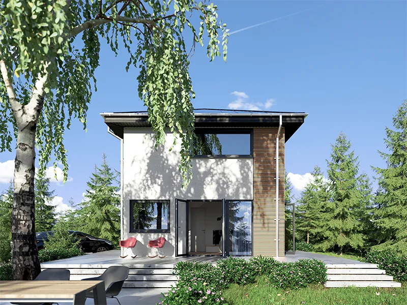 Projekt domu 70 m² na zgłoszenie zgodny z przepisami Nowego Ładu