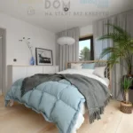 Sypialnia na strychu w projekcie małego domu 35 m²