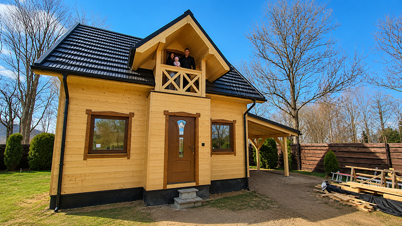 Dom szkieletowy 35 m² z balkonem – realizacja Pana Patryka