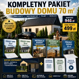 Projekt domu 70 m² bez pozwolenia – kompletny pakiet z instrukcją budowy krok po kroku
