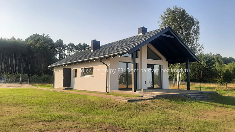 Dom parterowy do 80 m2 – realizacja projektu 63 m2 po zmianach inwestora