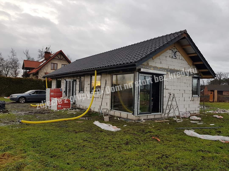 Projekt domu 64 m2 powiększony do 75 m2
