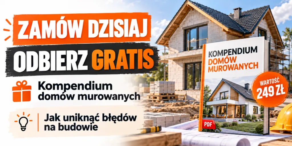 Zamów dzisiaj i odbierz gratis kompendium domów murowanych PDF o wartości 249 zł – jak uniknąć błędów na budowie