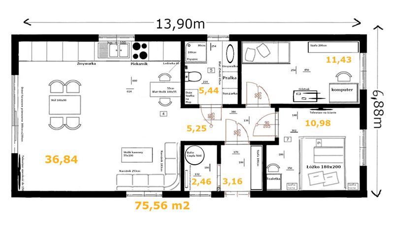 Rzut domu do 80m2 – funkcjonalny układ pomieszczeń i optymalne wykorzystanie przestrzeni w małym domu